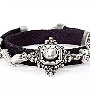 WHITE HOUSE BLACK MARKET ANTIQUED DIAMOND-SHAPE DENIM WRAP BRACELET NWT